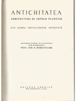 Antichitatea. Arhitectura si artele plastice - R. Bordenache
